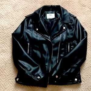 Black moto biker jacket girls 10